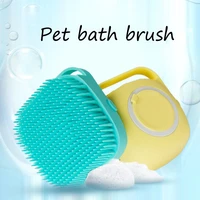 2021 pet silicone bath massage soft hair brush dog bath brush comb brush dog cat bath dog cleaning tool pet supplies l1