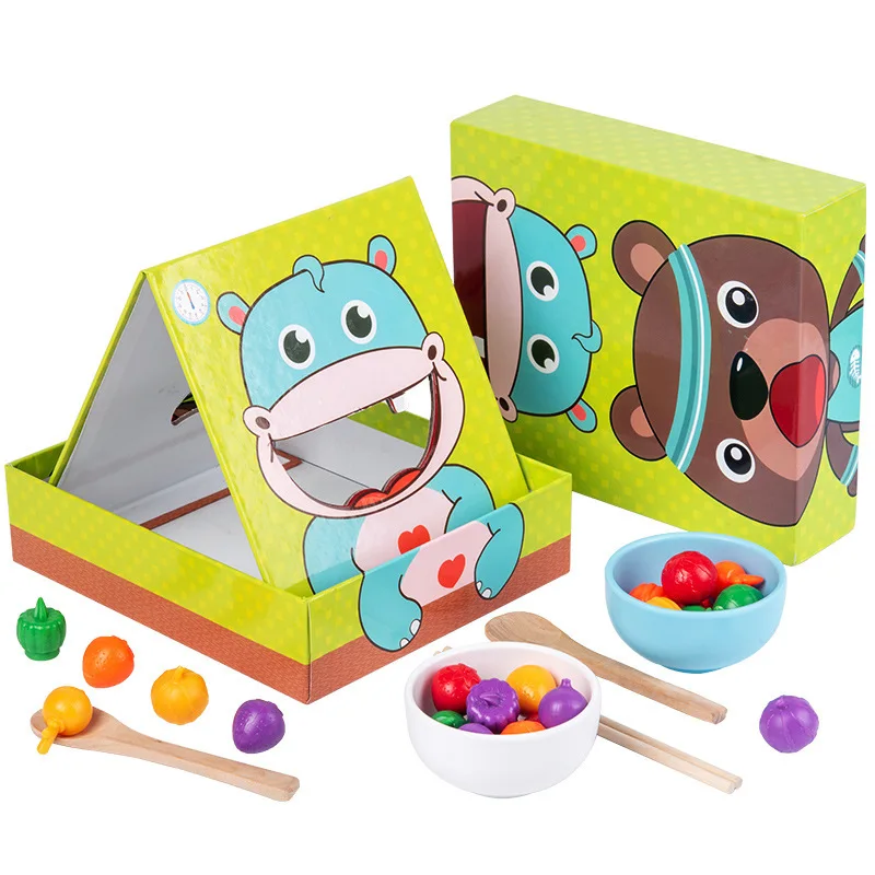 

Parent-Child Interaction Play Simulation Feeding Game Early Childhood Montessori Education Fine Motor Chopsticks Educational Toy