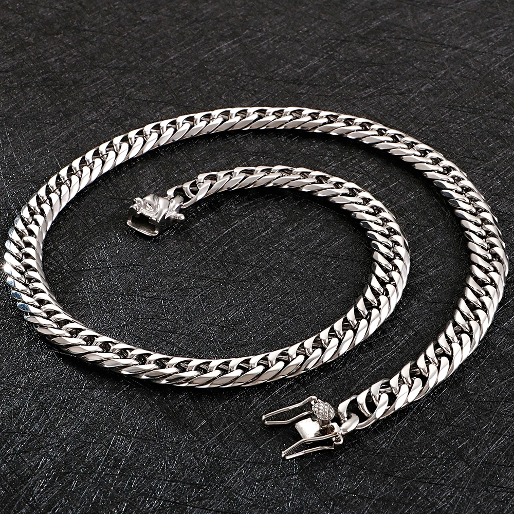 9MM Thick Chain Bracelet Necklace Men Stainless Steel With Lock Hip Hop Choker Mens Necklaces Male Jewelry Accessories Dropship | Украшения