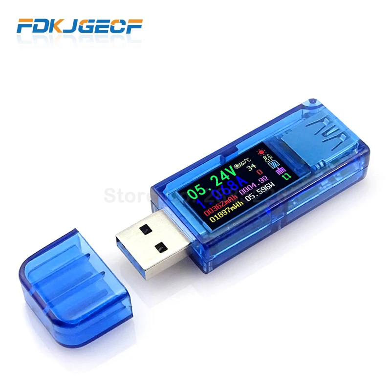 AT34 USB 3 0 цветной ЖК-Вольтметр Амперметр измеритель напряжения мультиметр зарядка