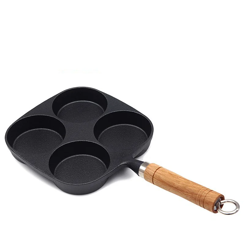 Сковорода 4-в-1 утолщение железа жареное яйцо сковородка для омлета антипригарная