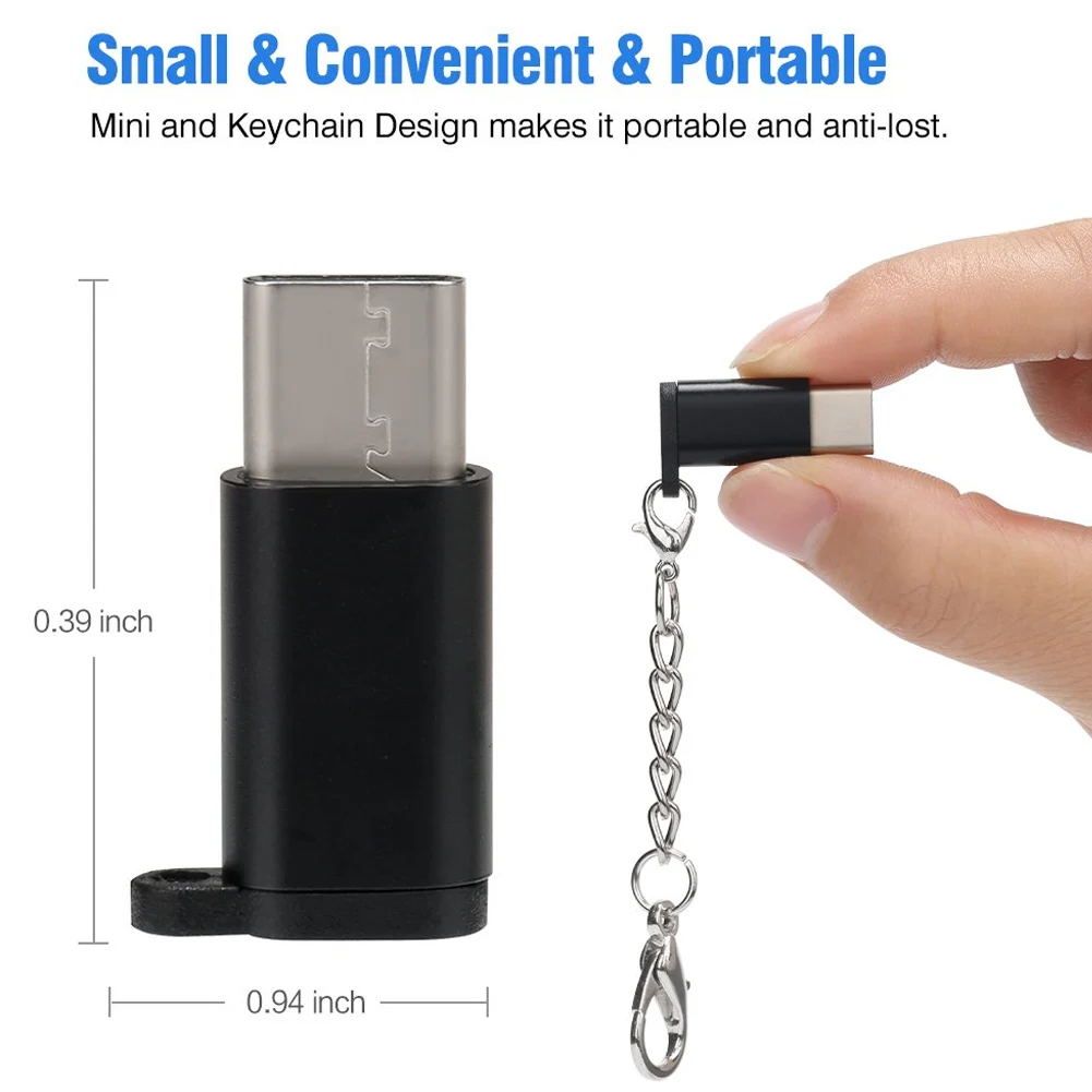 8 шт. переходник с разъемом Type C Male to Micro USB Female брелоком для Huawei Samsung HSJ 19|Переходники