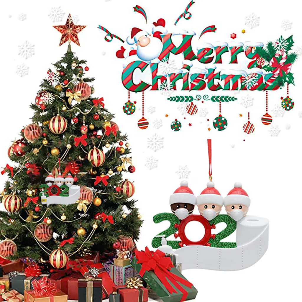 

Personalized Survived Mask Snowman Mask Family Of Christmas Ornament 2020 Christmas Tree Holiday Decorations For Home D60