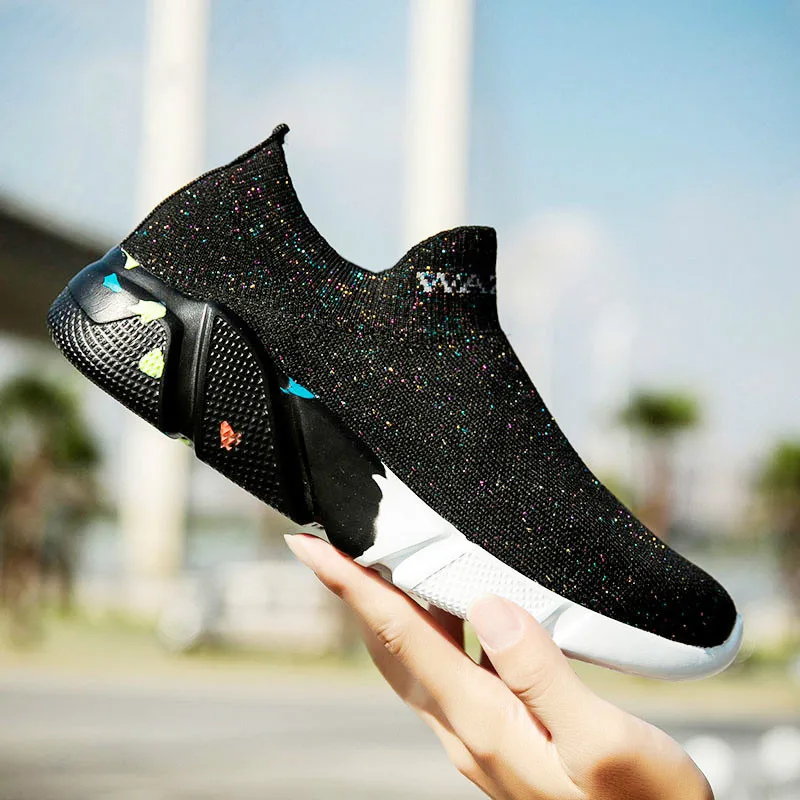 Fashion Couple Camouflage Socks Casual Shoes Schoenen Vrouw Flying Weaving Sneakers Woman Breathable Soft Vulcanized | Обувь