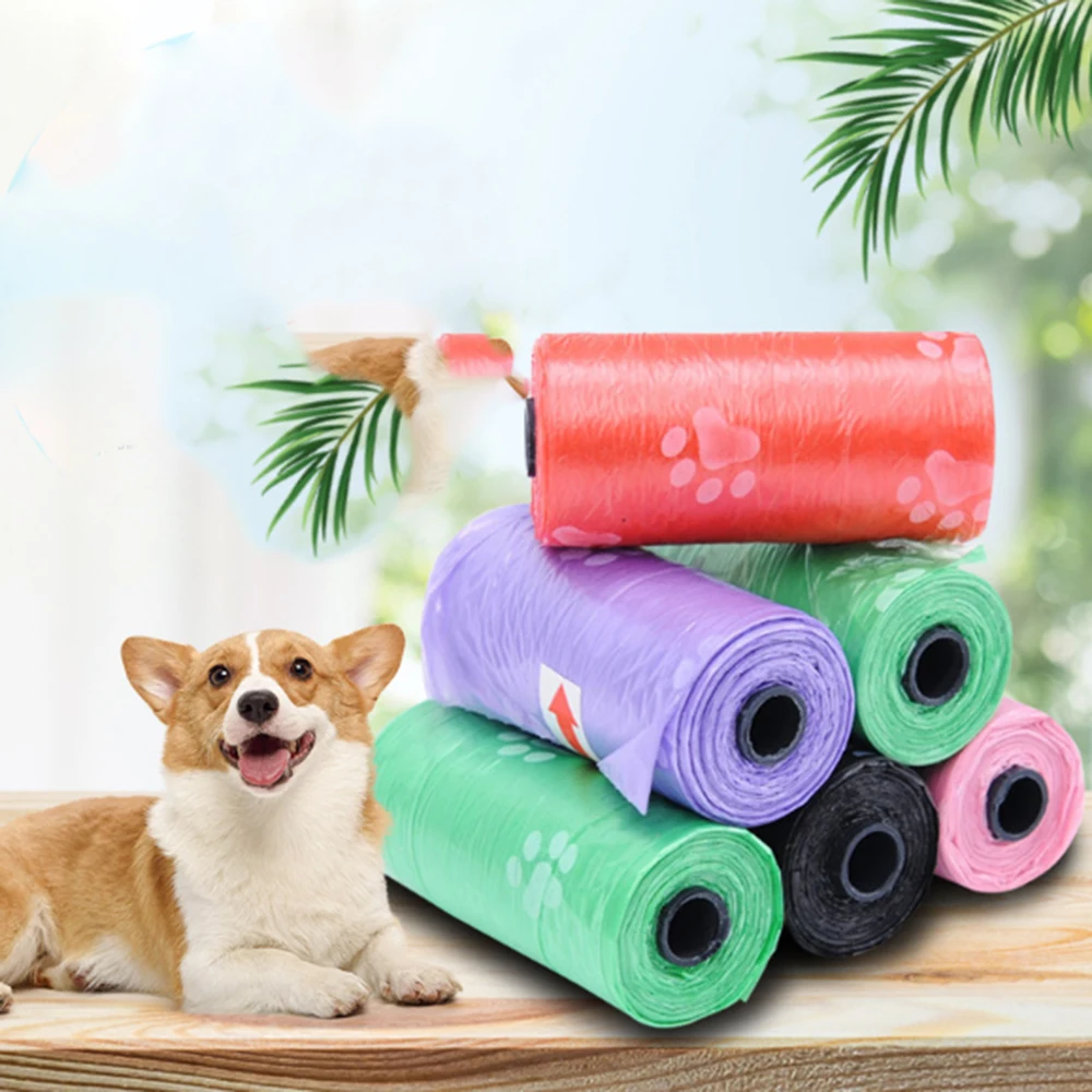 

10 Rolls of Dog Poop Bag Paw Printing Pet Waste Bag 15 Bags/Roll Large Cat Waste Bag Puppy Outdoor Home Clean Refill Garbage Bag