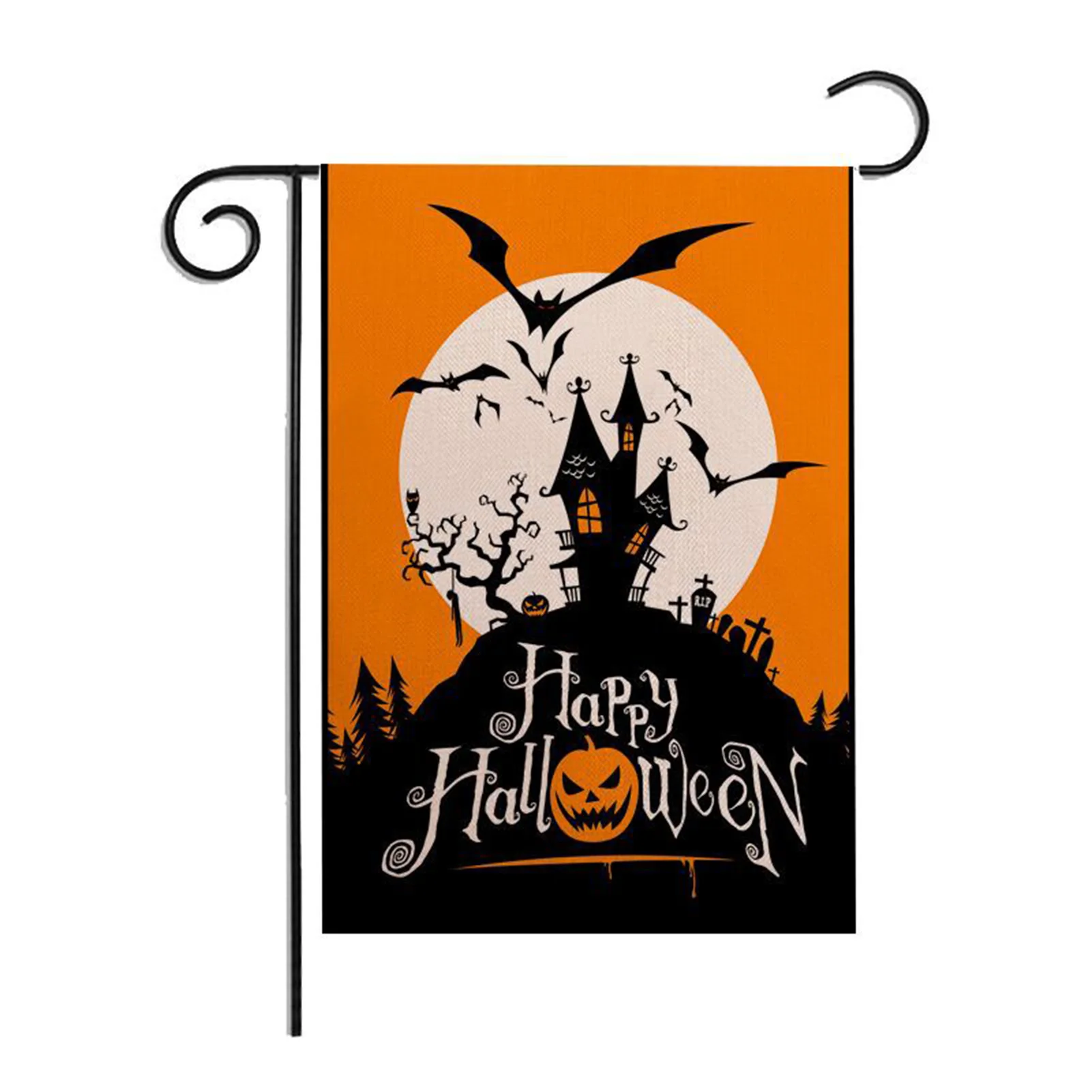 

Halloween Decor Linen Evil Witch Garden Flag Outdoor Hanging Flag Banner Patio Decor Halloween Party Props Supplies Home Decor