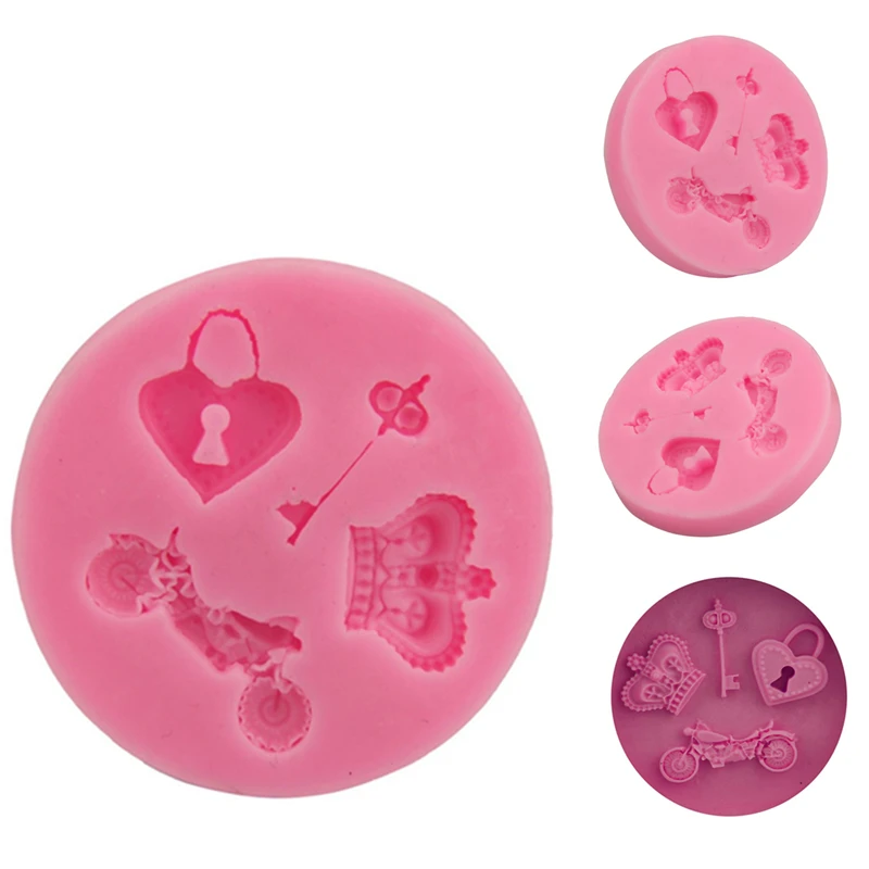 Новое поступление 5 см ключ от замка любовь мотоциклетная форма для короны торта