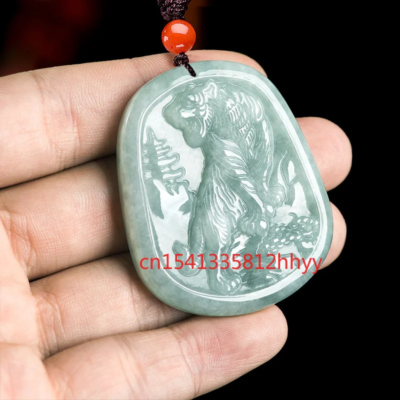 Лидер продаж натуральный ручной вырез изумруд Зодиак тигр Нефритовое ожерелье