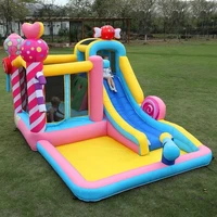 free shipping inflatable bounce jumper house with air blower jump slide kids castle party theme bounce house with durable safe