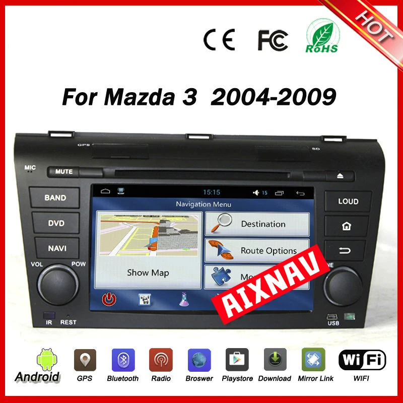 Автомагнитола 2 Din на Android DVD мультимедийный плеер Navi 7 дюймов GPS навигация для Mazda 3