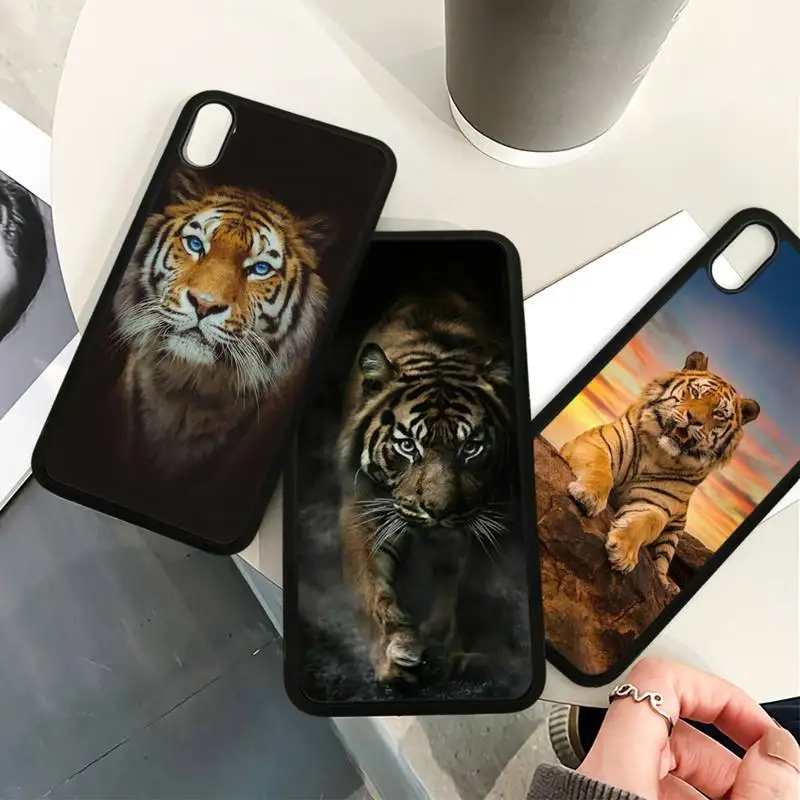 Мягкий ТПУ Жесткий Чехол Funda с изображением животных и Тигра для сотового