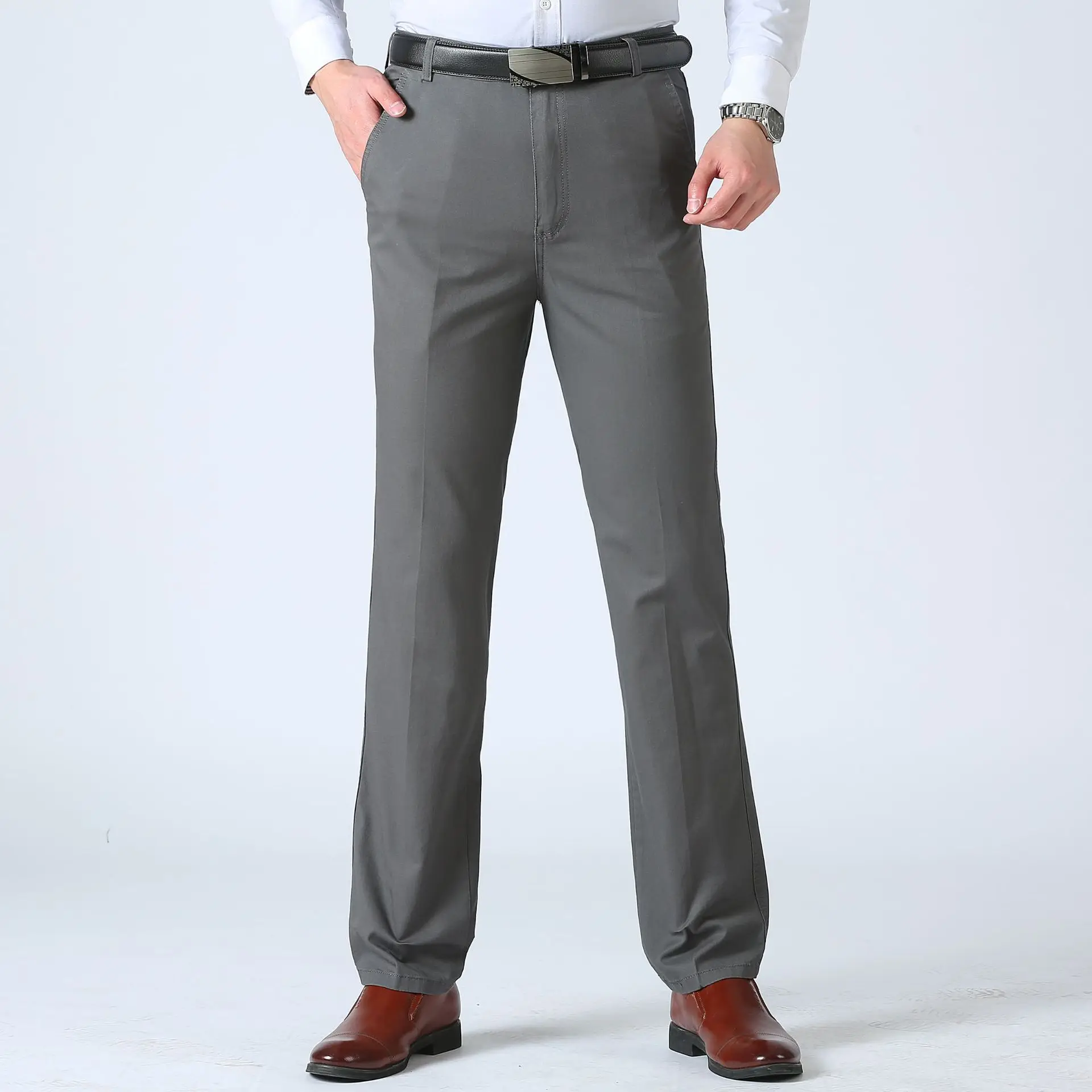 Летний деловой мужской костюм брюки из хлопка удобные модные повседневные