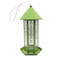 automatic opening and closing bird feeder outdoor hanging retro style lantern shaped bird feeder iron bird feed supply