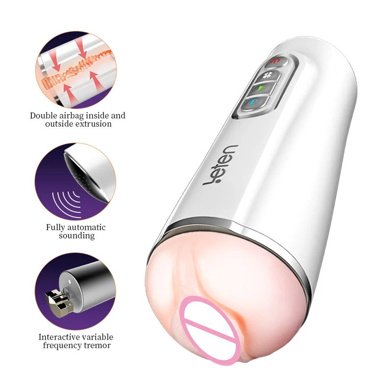Men's masturbation cup fully automatic sounding peristaltic double airbag inside and outside extrusion male sex toys | Красота и