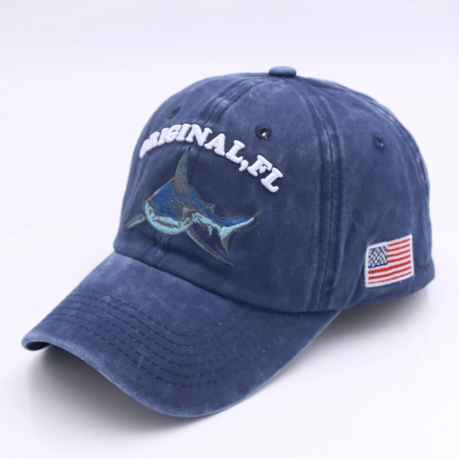 Весенняя бейсболка в стиле хип хоп бейсболки с рисунком акулы из парусины