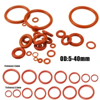 2550 pcs o ring seal gasket thickness 1 53 5mm od 5mm40mm silicone rubber insulated waterproof washer round shape nontoxi red