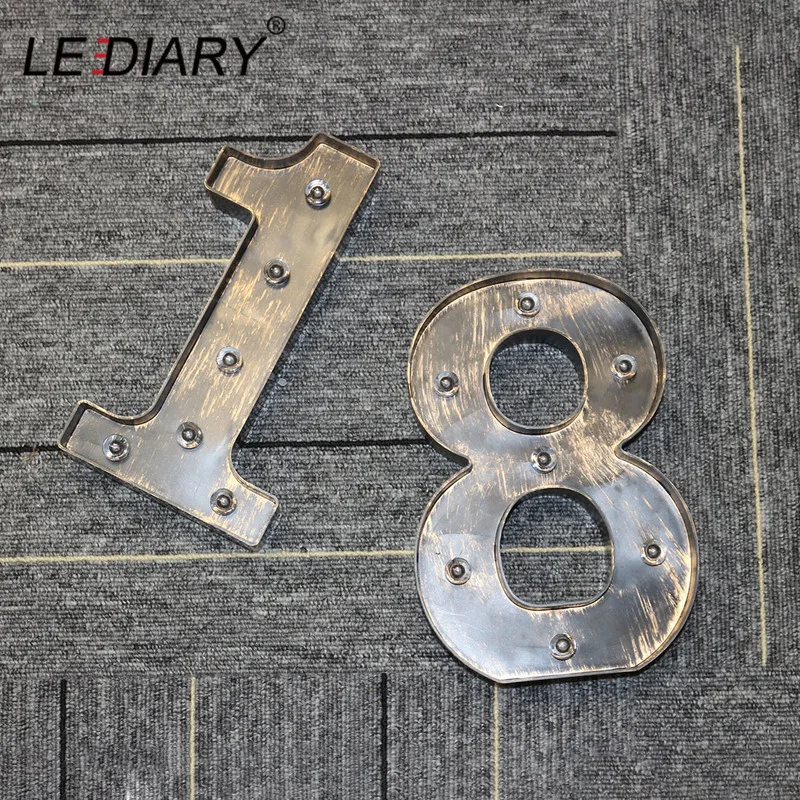 LEDIARY LED номер ночной Светильник 0-9 промышленный Стиль цифровой прибор ночного