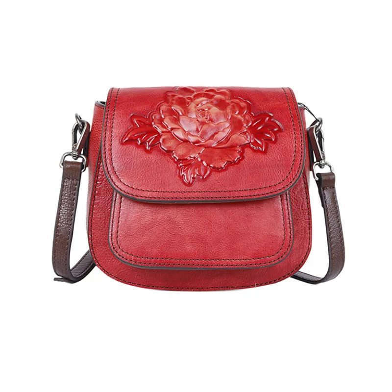 Новая трехмерная сумка из воловьей кожи с тиснением на голове диагональная