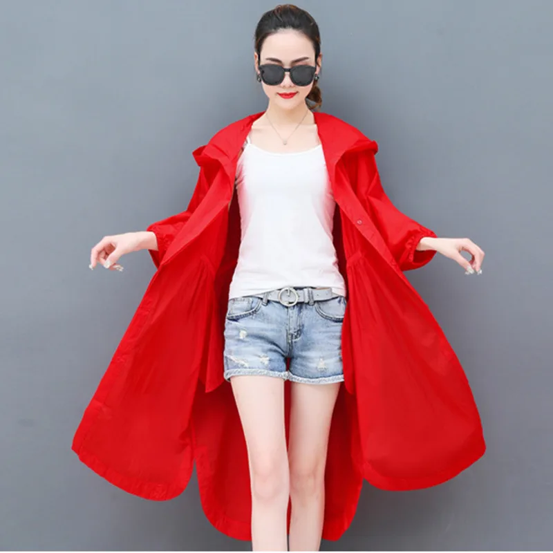 #5315 солнцезащитное пальто женская тонкая Летняя асимметричная ветровка женское