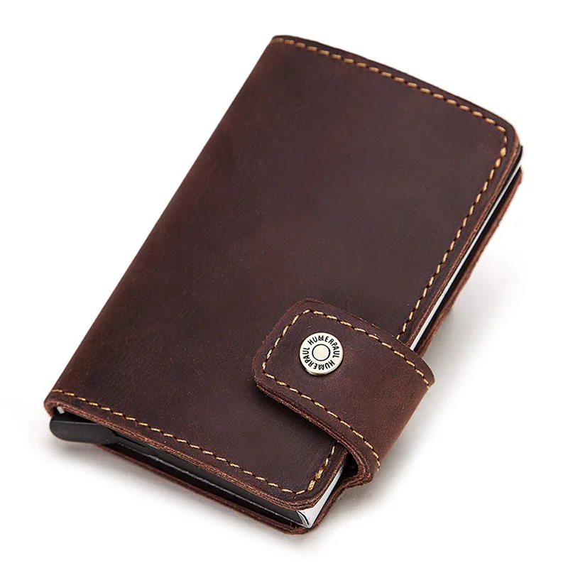 Мужской чехол для кредитных карт из натуральной кожи с Rfid защитой|Держатели и