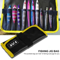 2 color fishing jig bag sea waterproof pvc fishing jig lure tackle gear tools pockets bags fishing tackle accessory 31x22cm