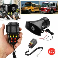 12v car and motorcycle electronic alarm horn siren horn pa speaker system security alarm 100w speaker seven tone horn microphone
