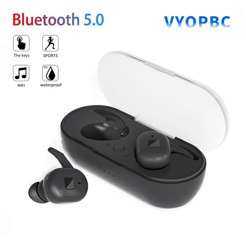 

Y90 TWS Wireless Bluetooth Earphone 5.0 In-ear two Earbuds Hands Free Call Stereo Music Headset with Microphone for Smart Phones