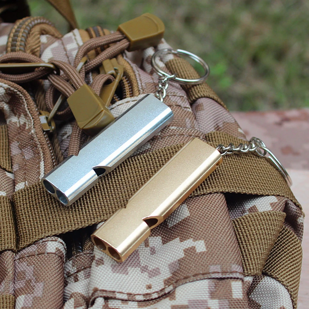 

Outdoor safety emergency whistle Outdoor Camping Double Tube High Frequency Survival Whistle Self-defense Tools Self-help