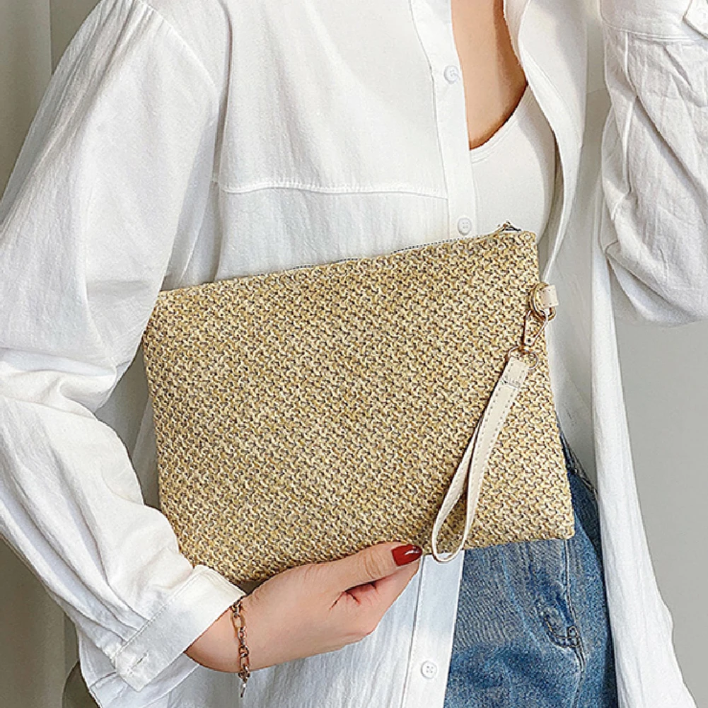 

Винтаж соломы тканые сумки Клатчи на каждый день конверт сумки для женщин летний Повседневный пляжный отдых женские маленькие квадратные с...