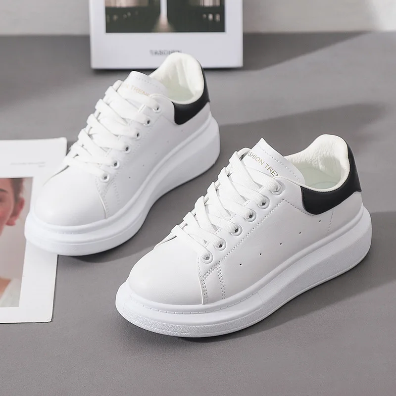 

Fashion Shoes Women's Vulcanize Shoes Spring New Casual Classic Solid Color PU Leather Shoes Women Casual White Shoes Sneakers