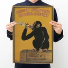 Постер в стиле ретро из крафт-бумаги серии Gorilla, украшение комнаты, картина, настенная наклейка, украшение для дома, картина