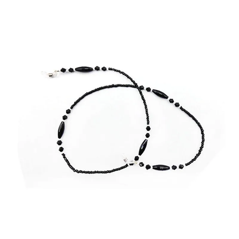 Цепочка для очков женская с акриловыми бусинами модная цепочка черными