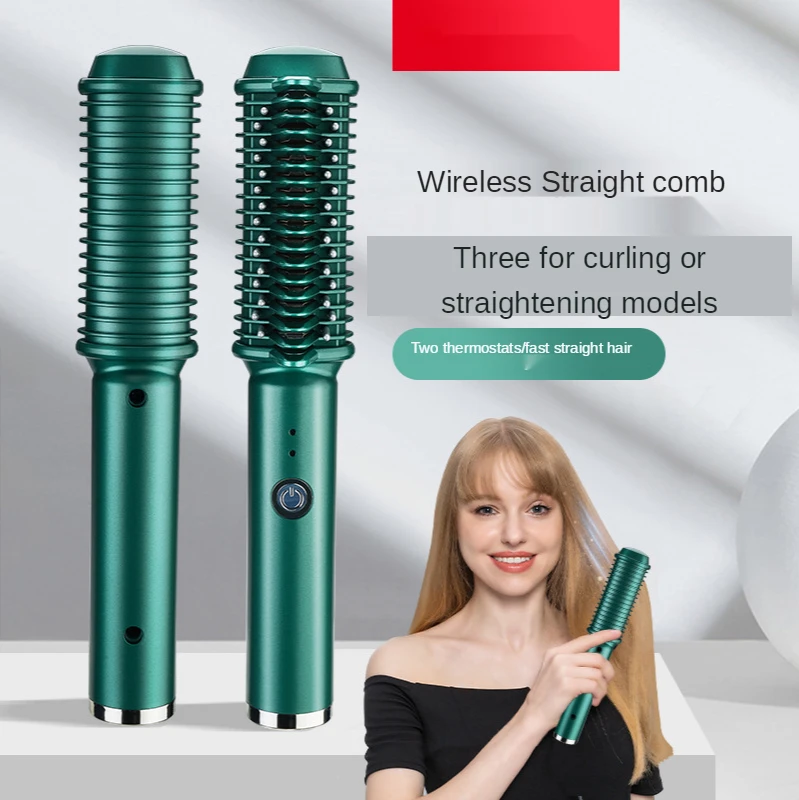 

Профессиональный Стилист волос двойного назначения Беспроводной расческа-выпрямитель для волос с Портативный зарядка через USB мини выпрям...