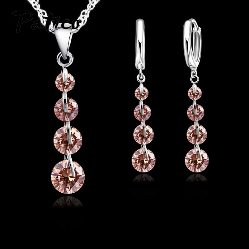 Романтический patico S90 звено цепи украшение с кристальной подвеской набор для
