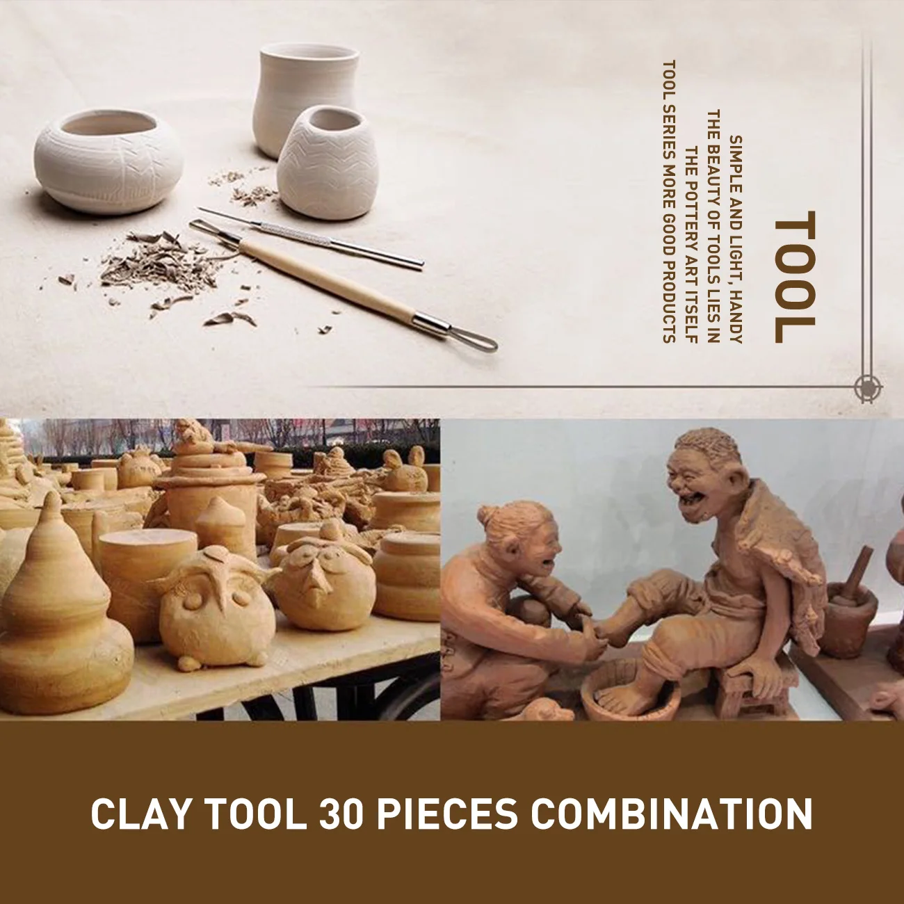 

set of 30 sets of clay clay sculpture combined clay DIY students wood clay carving knives great Modeling Pottery Sculpting Tools