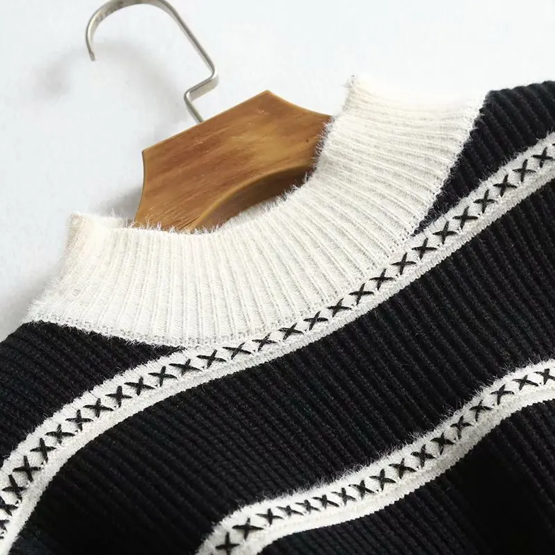 TMODA Za 2021 трикотажные женские однотонные свободные размера плюс с круглым вырезом