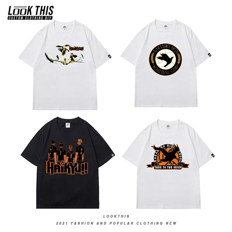 

Haikyu Harajuku Anime T-shirt Mens Short Sleeve T-Shirts Free Shipping 2021 T Shirt for Teen Boy Cool High Street Short Sleeve