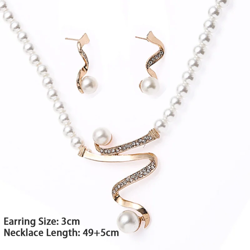 Комплект женских украшений с искусственным жемчугом Свадебный комплект из