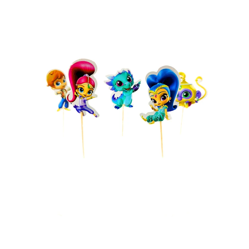 

24 шт./лот дизайн желаний эльфов вечеривечерние в честь Дня Рождения Детские сувениры для девочек торты открытка с палочками украшения капке...