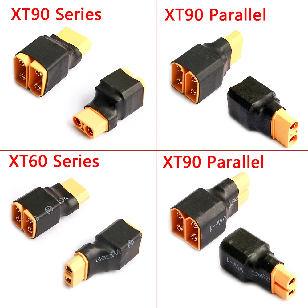 AMASS XT90 XT60 Parallel Adapter Connectors XT60 XT90 Series Connection Cable For RC Lipo Battery Airplane Drone