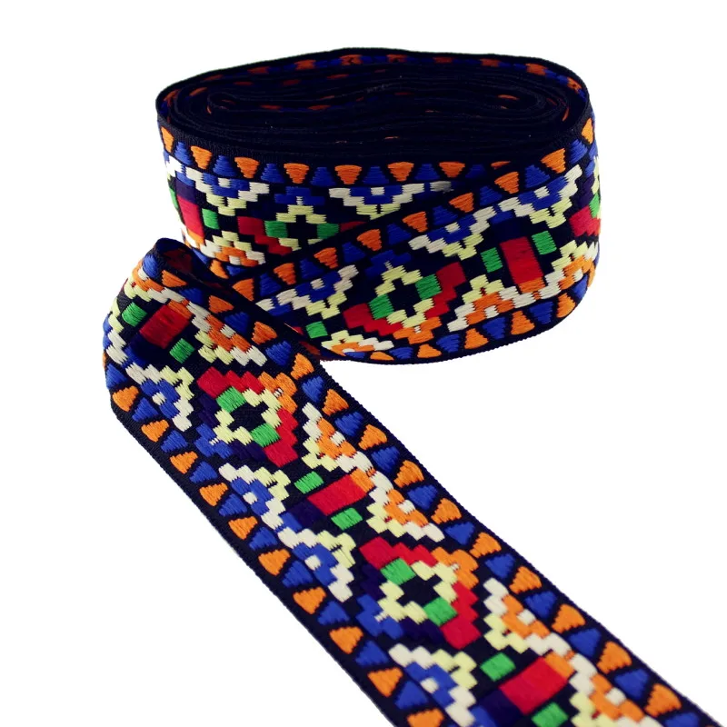 Новый дизайн 5 ярдов ширина см цветная мозаичная лента ремешок для вышивки ткань