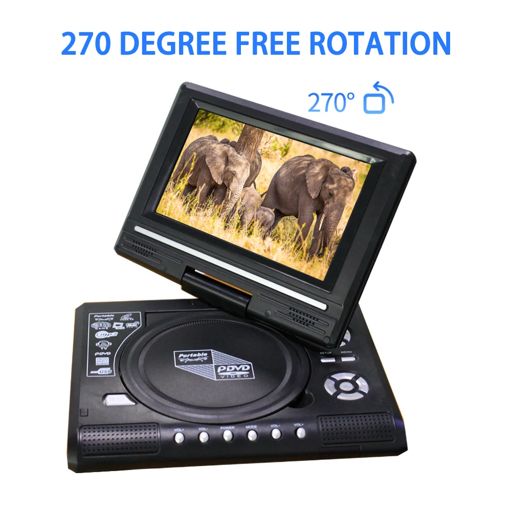 Портативный автомобильный DVD-плеер 7 8 дюйма USB HD TV домашний VCD MP3 CD-плеер