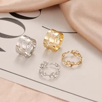 2 pcsset of korean flame rings for women simple fashion open ring set vintage moire ring couple rings accessories jewelry