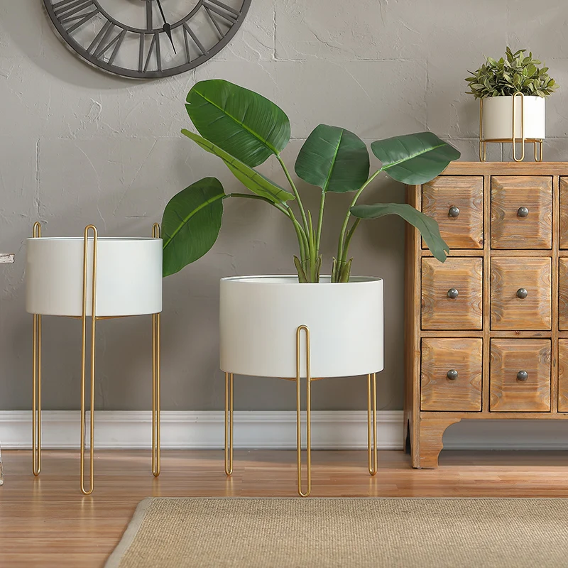 Flower Stand Balcony Small Apartment Nordic Pure Color Ma Long Iron Art Simple Green Plant Flowerpot Shelf Multi-storey Display | Мебель