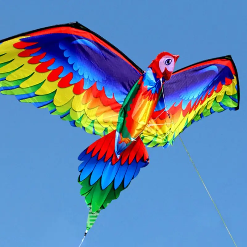 

3D Parrot Kite Single Line Flying Kites with Tail and Handle Kite Children Flying Bird Kites Windsock Outdoor for Adult and Kids