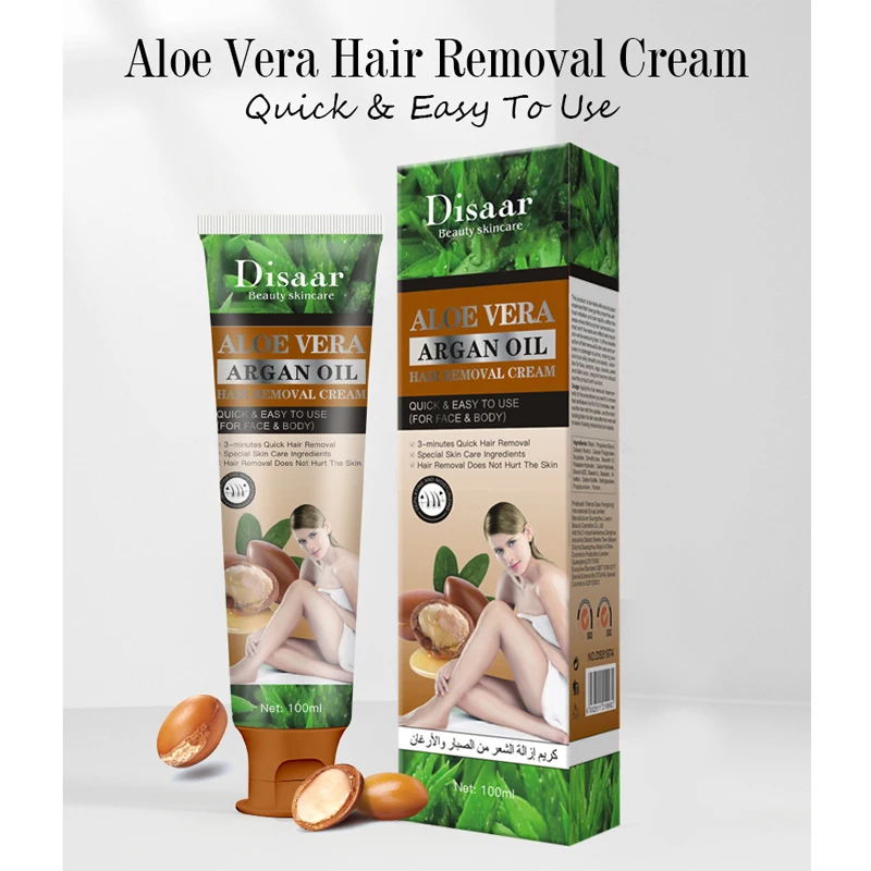 

100ml Hair Removal Cream Clean Smooth Skin Inhibit Hair Growth Aloe Vera Painless Hair Remover For Armpit Legs Arms Skin Care