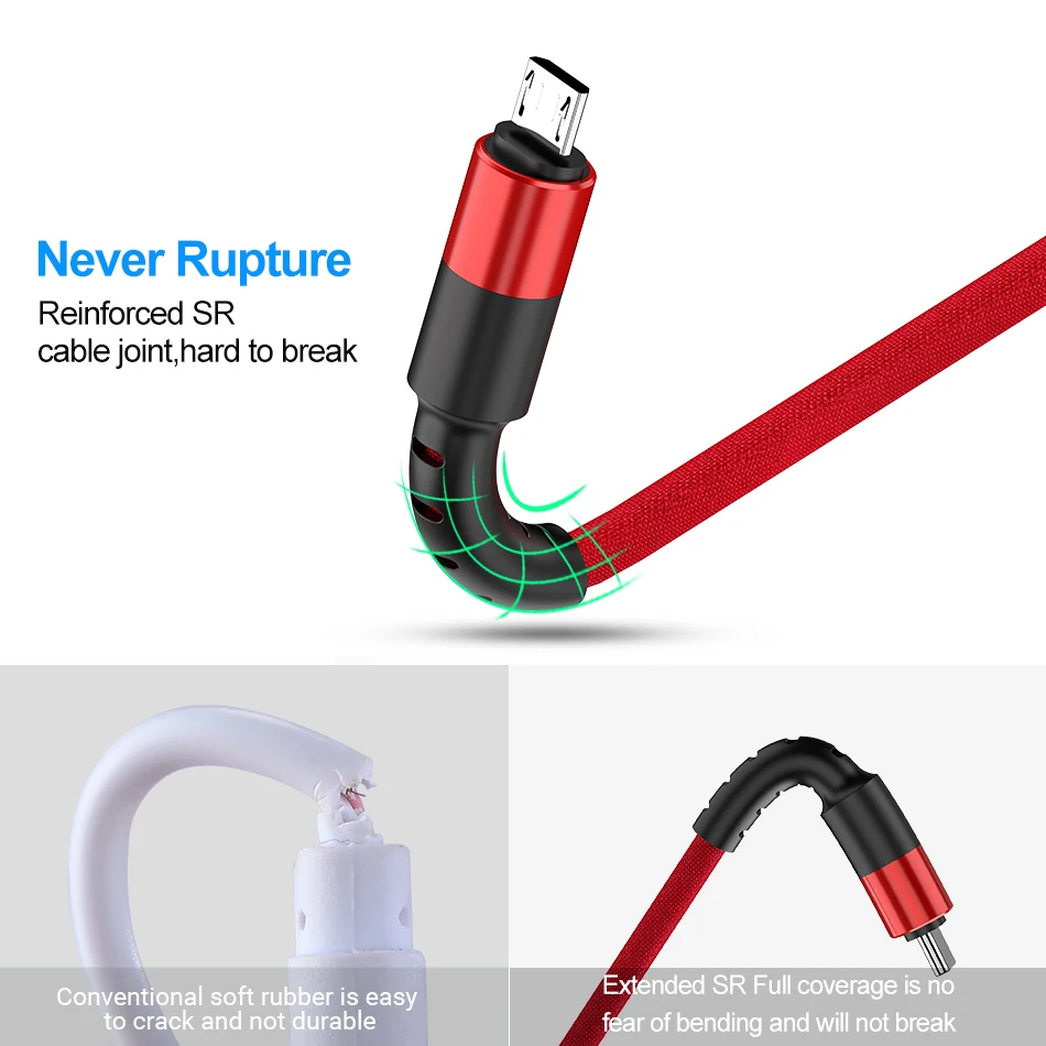 ROCK Micro USB кабель для быстрой зарядки и синхронизации данных зарядный кабель для Xiaomi Redmi Note 5 Pro samsung huawei мобильный телефон Android