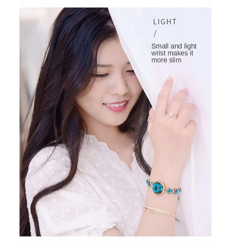 Lucky star bracelet watch ladies Korean version ins stretch buckle light luxury rose gold quartz watch enlarge