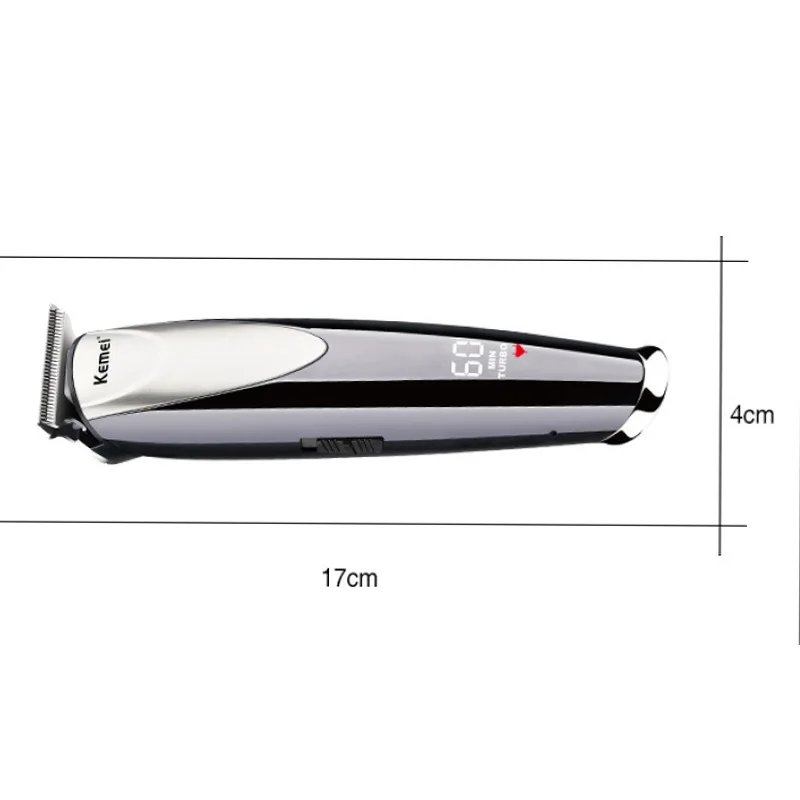 Kemei Electric Turbo Hair Clipper Rechargeable Cordless 0mm T-blade Trimmer Finishing Machine LCD Display 10 In 1 Guards | Бытовая