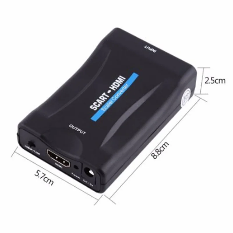HDMI to Scart AV converter adapter in out supports up 1080P/60hz input(video+audio supported over scart) |